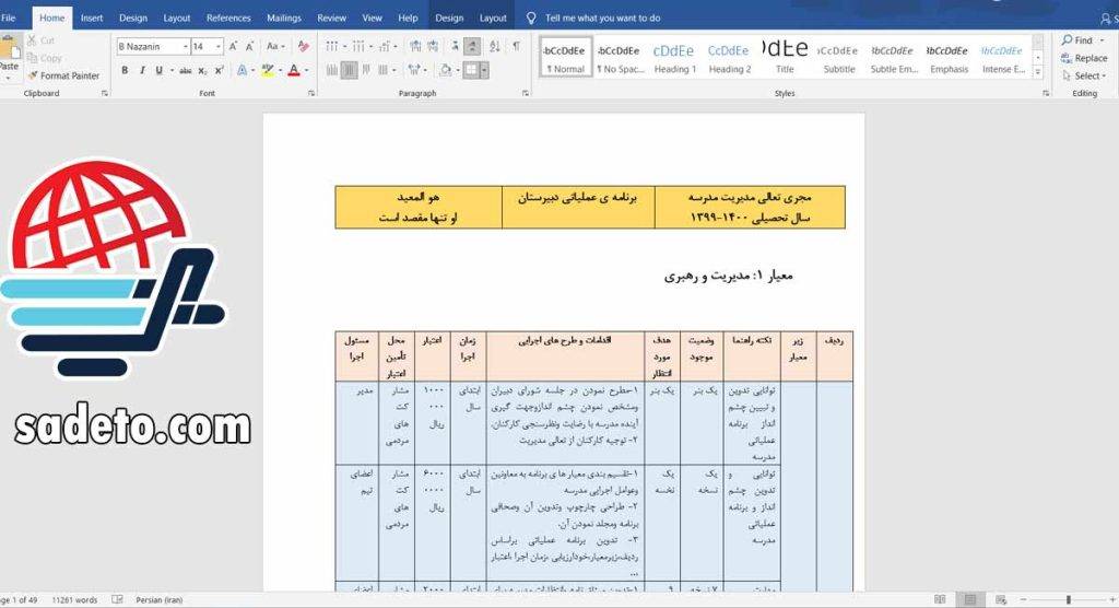 برنامه تعالی پرشده متوسطه